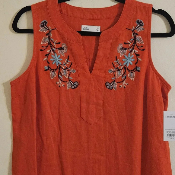 Croft & Barrow Embroidered Splitneck Dress NWT! - Picture 4 of 5